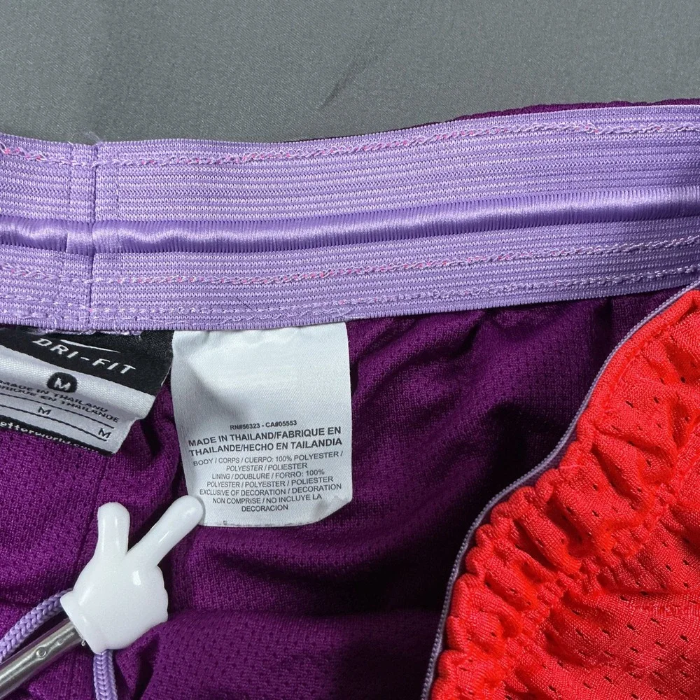 Nike Dri-FIT Womens Red Purple Mesh Running Shorts Size M Athletic Gym Workout